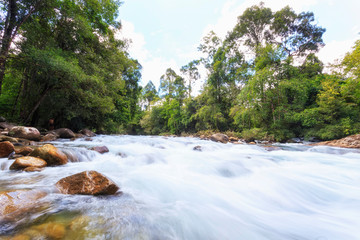 water flowing over rocks