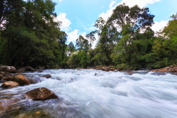 water flowing over rocks