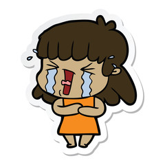 sticker of a cartoon woman