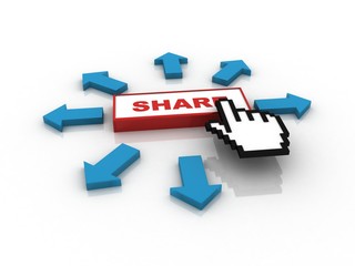 2d illustration Hand cursor sign