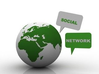 3d rendering social network 