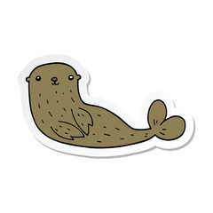 sticker of a cartoon seal
