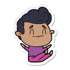 sticker of a happy cartoon man