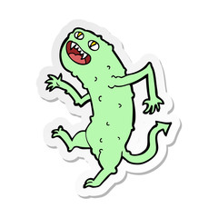 sticker of a cartoon monster