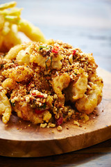 Fried chicken and onion ring 