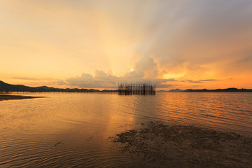 Naklejka premium sunset on beach