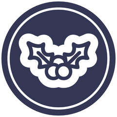 christmas holly icon