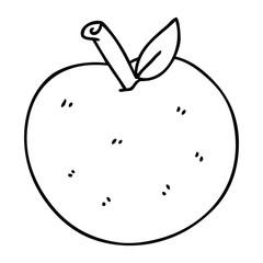 quirky line drawing cartoon apple