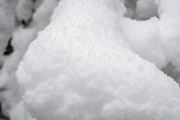 Close up of snow covered branch as a background