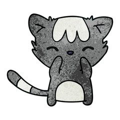 textured cartoon of cute kawaii cat