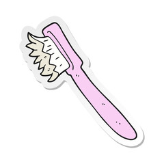 sticker of a cartoon toothbrush