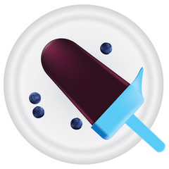 Blueberry popsicles with berries