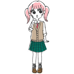 女子高生のイラスト