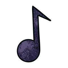 retro grunge texture cartoon musical note