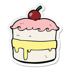 sticker of a cartoon cake