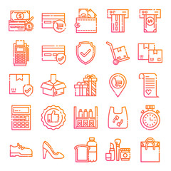Retail icons pack. Isolated retail symbols collection. Graphic icons element