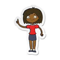 sticker of a cartoon woman with idea