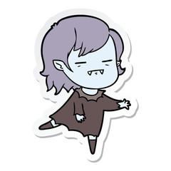 sticker of a cartoon undead vampire girl