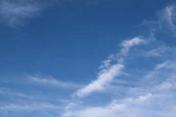 Fototapeta premium Scenery of bright cloudy blue sky in sunny day.