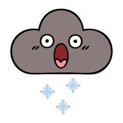 cute cartoon storm snow cloud