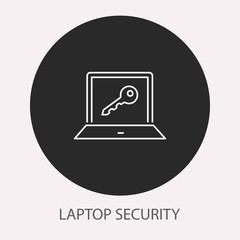 Data security line vector icon. Illustration isolated for design, infographic and website.