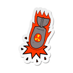 sticker of a cartoon atom bomb