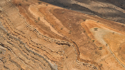 Fantastic mountain landscape. Ru'us al Jibal. al Hajar Mountains. Musandam. Oman