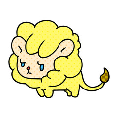 cartoon kawaii cute lion cub