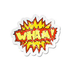 retro distressed sticker of a cartoon explosion sign