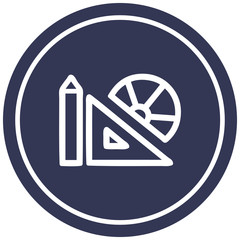 math equipment circular icon