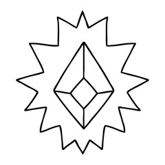 Obraz premium line drawing doodle of a red bright jewel