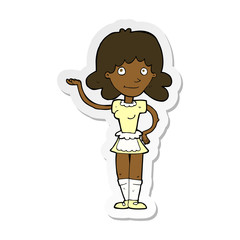 sticker of a cartoon maid