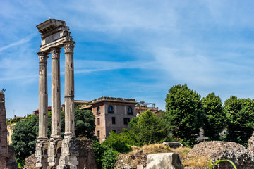 Italy, Rome, Roman Forum, Temple of Castor and Pollux,