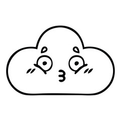 line drawing cartoon storm cloud