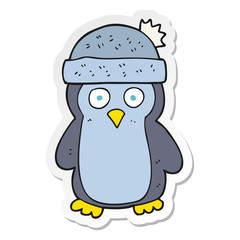 sticker of a cartoon penguin
