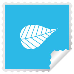 square peeling sticker cartoon green leaf