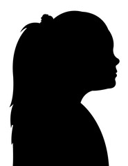  a girl head silhouette vector