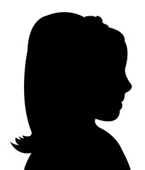 a girl head silhouette vector