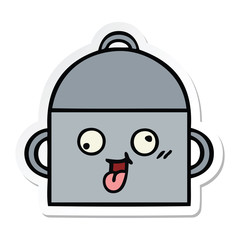 sticker of a cute cartoon cooking pot