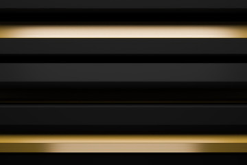 abstract dark black gold metal  background texture 3d illustration.