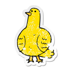 retro distressed sticker of a cartoon bird