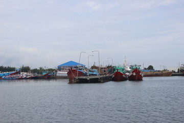 WOODEN PASSENGER SHIP IN GILI KETAPANG ISLAND, PROBOLINGGO, EAST JAVA, INDONESIA