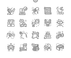 Future gadgets Well-crafted Pixel Perfect Vector Thin Line Icons 30 2x Grid for Web Graphics and Apps. Simple Minimal Pictogram