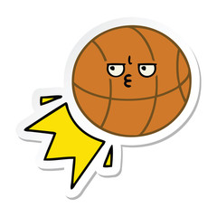 sticker of a cute cartoon basketball