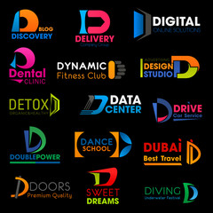 D letter symbols brand business corporate identity