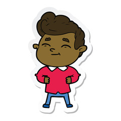 sticker of a happy cartoon man