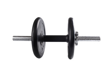 Collapsible dumbbell close-up isolated on white background