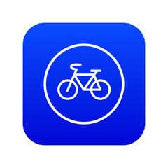 Sign bike icon digital blue for any design isolated on white vector illustration