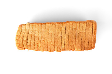 Toast bread isolated on white background.