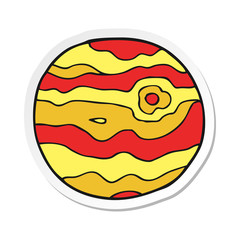 sticker of a cartoon alien planet